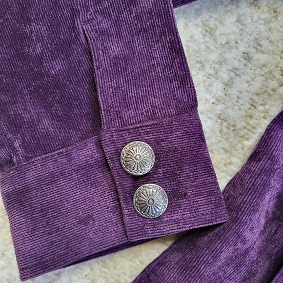 Christopher & Banks Purple Seamed Corduroy Button Front Jacket - Picture 4 of 10